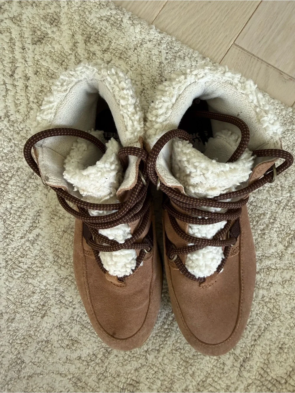 Sorel Brown Suede Sherpa Cuff Lace-Up Women's Winter Boot